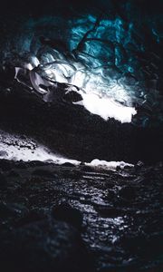 Preview wallpaper cave, ice, water, dark