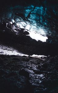 Preview wallpaper cave, ice, water, dark