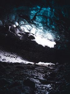 Preview wallpaper cave, ice, water, dark