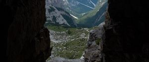 Preview wallpaper cave, mountains, stone, view, landscape
