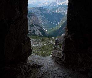 Preview wallpaper cave, mountains, stone, view, landscape