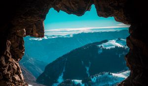 Preview wallpaper cave, mountains, view, landscape
