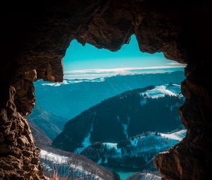 Preview wallpaper cave, mountains, view, landscape