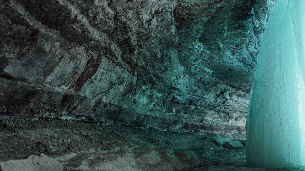 Wallpaper cave, rock, ice