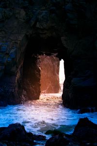 Preview wallpaper cave, rock, light, water, stones