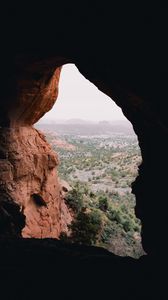 Preview wallpaper cave, rock, mountains, desert, landscape