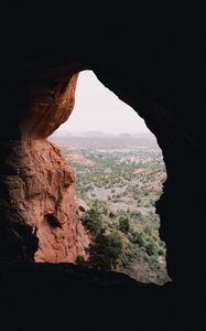 Preview wallpaper cave, rock, mountains, desert, landscape