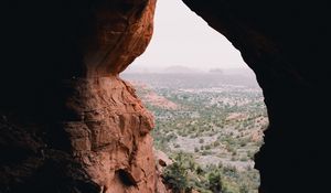 Preview wallpaper cave, rock, mountains, desert, landscape