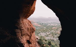 Preview wallpaper cave, rock, mountains, desert, landscape