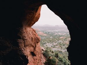 Preview wallpaper cave, rock, mountains, desert, landscape