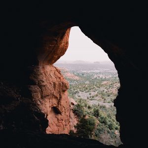 Preview wallpaper cave, rock, mountains, desert, landscape