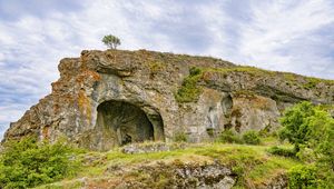 Preview wallpaper cave, rock, tree