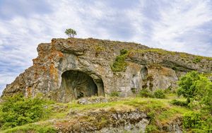 Preview wallpaper cave, rock, tree