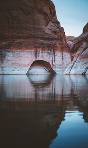 Preview wallpaper cave, rocks, lake, reflection