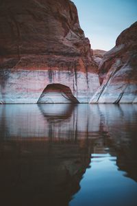 Preview wallpaper cave, rocks, lake, reflection