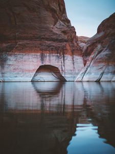 Preview wallpaper cave, rocks, lake, reflection