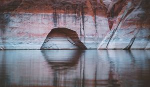 Preview wallpaper cave, rocks, lake, reflection