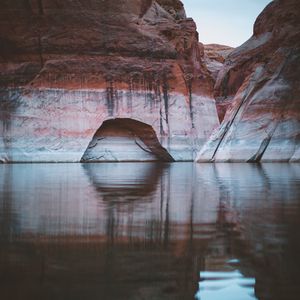 Preview wallpaper cave, rocks, lake, reflection
