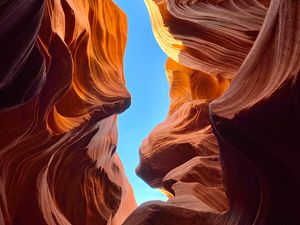 Preview wallpaper cave, rocks, sandy, relief, sky