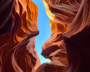 Preview wallpaper cave, rocks, sandy, relief, sky