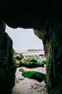 Preview wallpaper cave, rocks, stones, beach