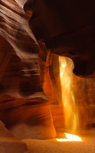 Preview wallpaper cave, sand, sunlight, nature