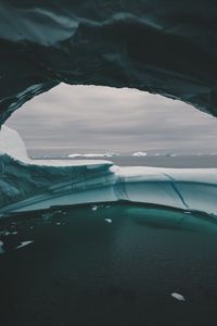 Preview wallpaper cave, sea, ice, iceberg, nature