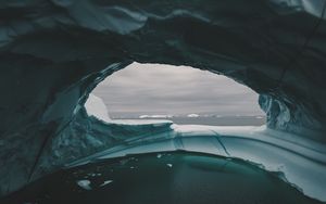 Preview wallpaper cave, sea, ice, iceberg, nature
