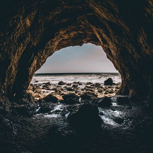 Preview wallpaper cave, sea, stones