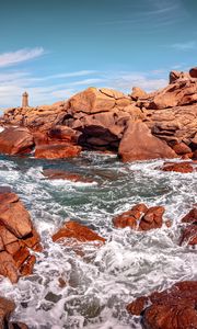 Preview wallpaper cave, sea, stones, rocks, landscape, nature