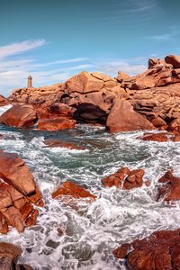 Preview wallpaper cave, sea, stones, rocks, landscape, nature