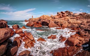 Preview wallpaper cave, sea, stones, rocks, landscape, nature