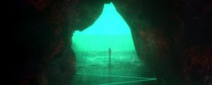 Preview wallpaper cave, silhouette, light, exit