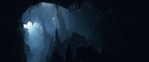 Preview wallpaper cave, stone, stony, light, dark