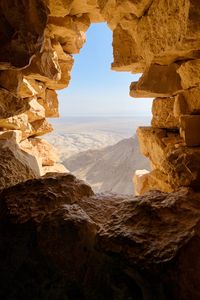 Preview wallpaper cave, stones, mountains, view