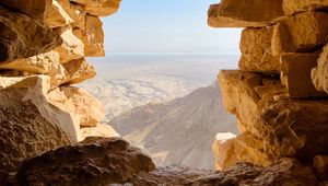 Preview wallpaper cave, stones, mountains, view