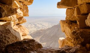 Preview wallpaper cave, stones, mountains, view