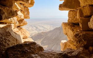 Preview wallpaper cave, stones, mountains, view