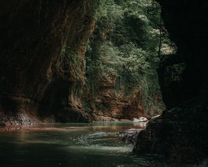 Preview wallpaper cave, water, dark, stones