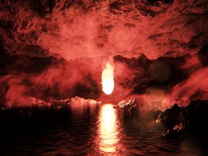 Preview wallpaper cave, water, light, bright, underground