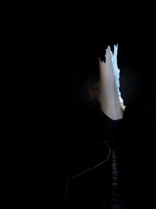 Preview wallpaper cave, waterfall, path, dark