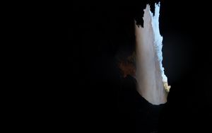Preview wallpaper cave, waterfall, path, dark