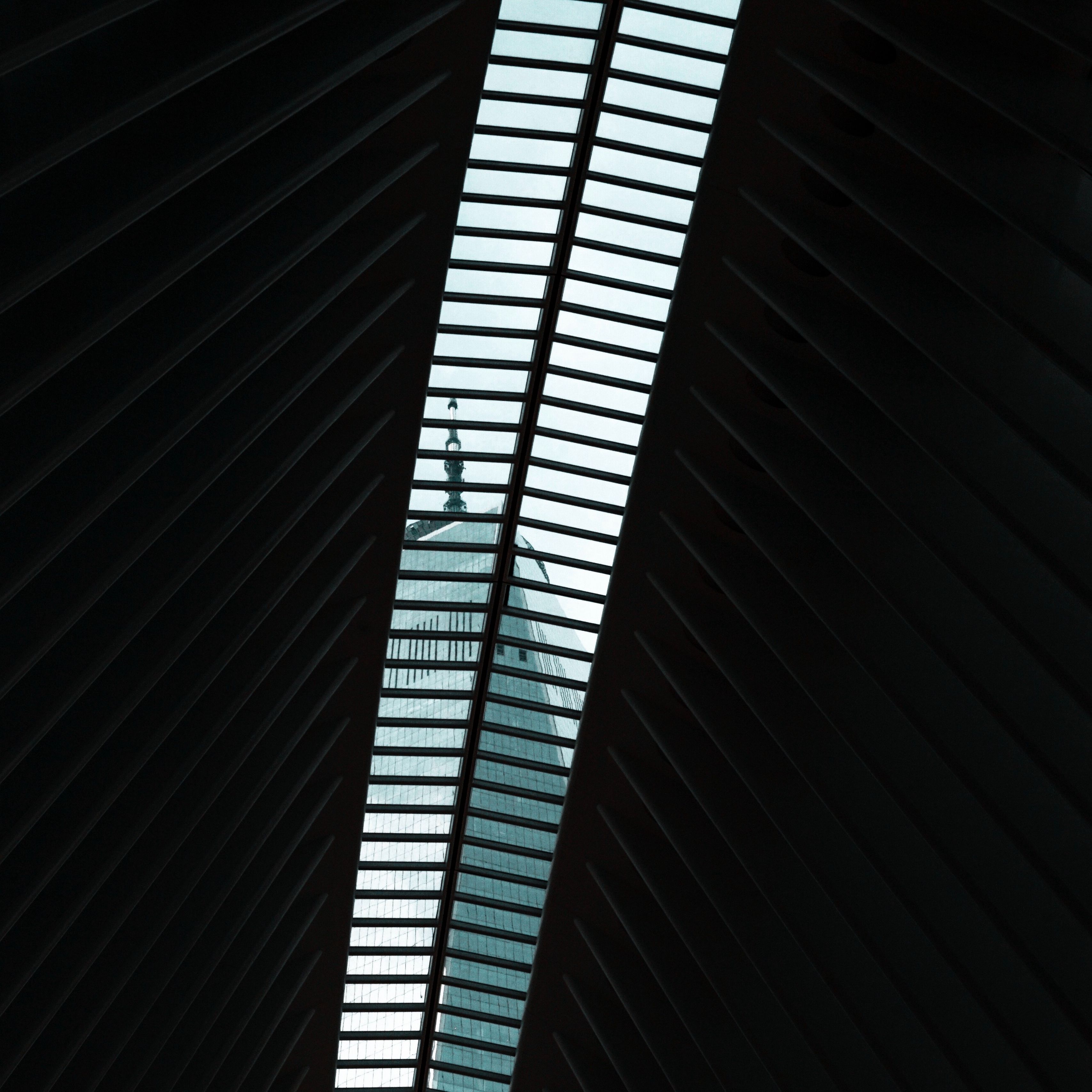 Download wallpaper 3415x3415 ceiling, architecture, dark ipad pro 12.9