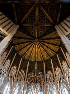 Preview wallpaper ceiling, interior, temple, pattern, stained glass, bottom view