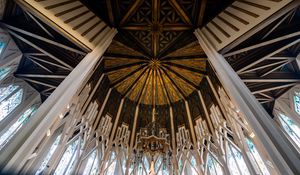 Preview wallpaper ceiling, interior, temple, pattern, stained glass, bottom view
