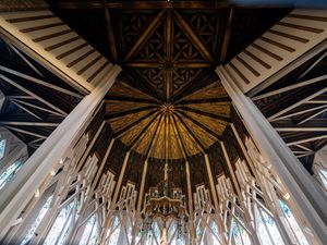 Preview wallpaper ceiling, interior, temple, pattern, stained glass, bottom view