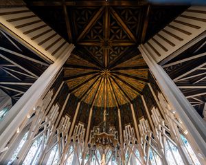 Preview wallpaper ceiling, interior, temple, pattern, stained glass, bottom view