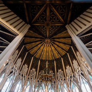Preview wallpaper ceiling, interior, temple, pattern, stained glass, bottom view