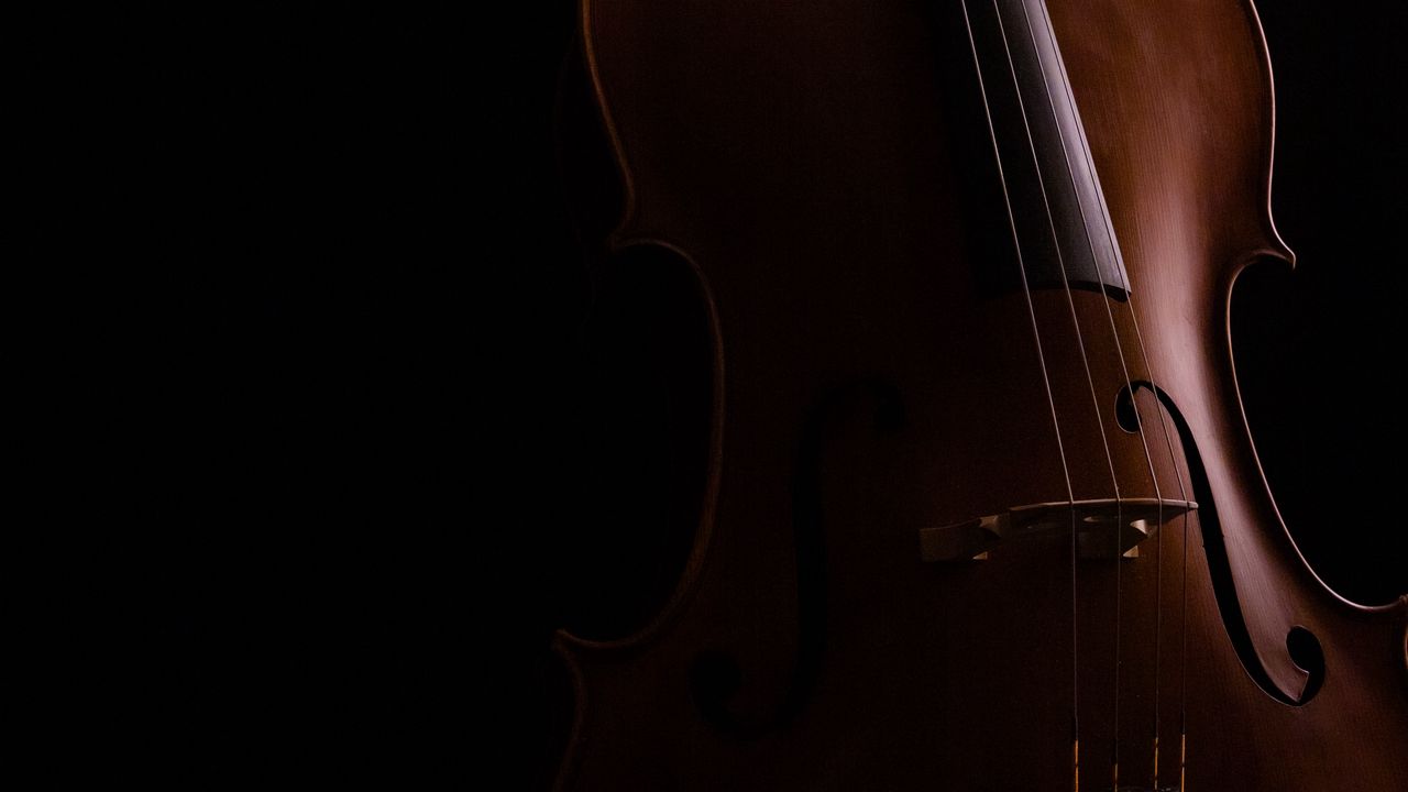 Wallpaper cello, musical instrument, dark