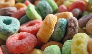 Preview wallpaper cereal, rings, colorful, macro